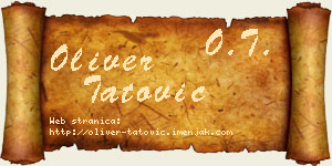 Oliver Tatović vizit kartica